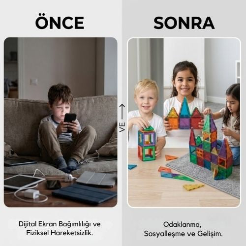 Magnetik Tiles - 3D Eğitici Mıknatıslı Yapı Blokları Seti