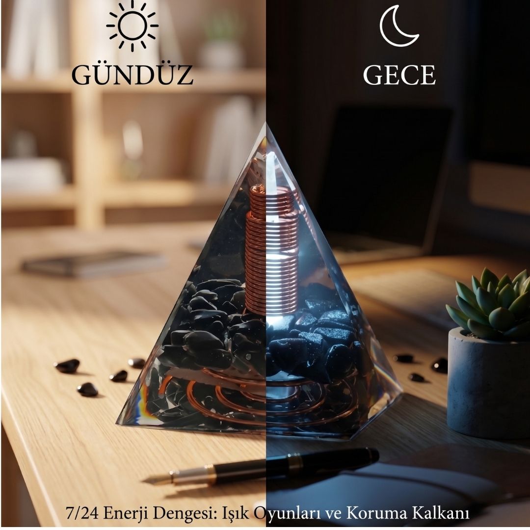 Doğal Taş Orgonit Enerji Piramidi (6x6x6 cm)