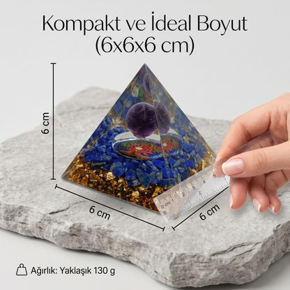 Doğal Taş Orgonit Enerji Piramidi (6x6x6 cm)