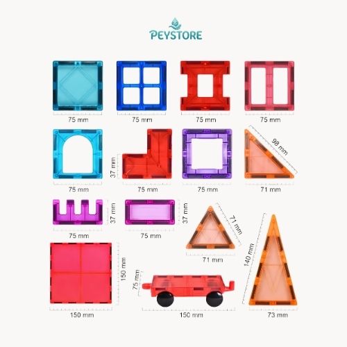 Magnetik Tiles - 3D Eğitici Mıknatıslı Yapı Blokları Seti