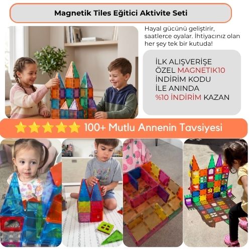 Magnetik Tiles - 3D Eğitici Mıknatıslı Yapı Blokları Seti