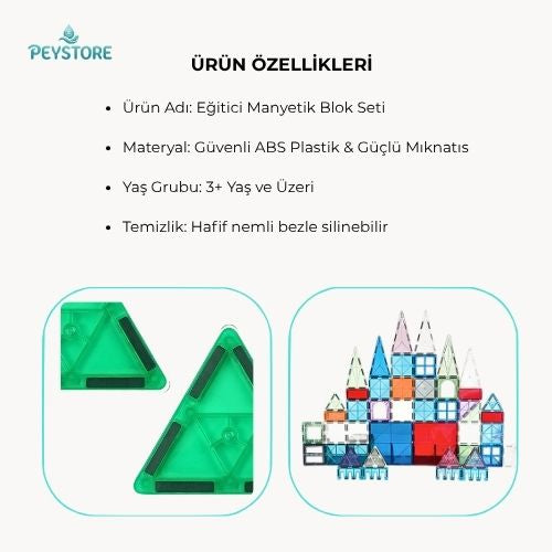 Magnetik Tiles - 3D Eğitici Mıknatıslı Yapı Blokları Seti