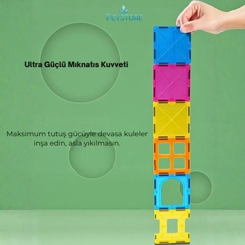 Magnetik Tiles - 3D Eğitici Mıknatıslı Yapı Blokları Seti