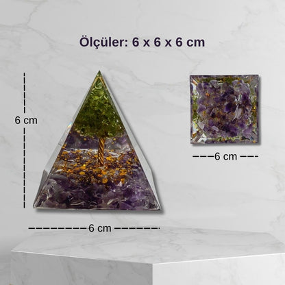Doğal Taş Orgonit Enerji Piramidi (6x6x6 cm)