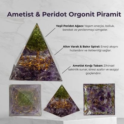 Doğal Taş Orgonit Enerji Piramidi (6x6x6 cm)