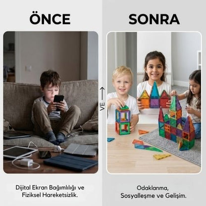 Magnetik Tiles - 3D Eğitici Mıknatıslı Yapı Blokları Seti
